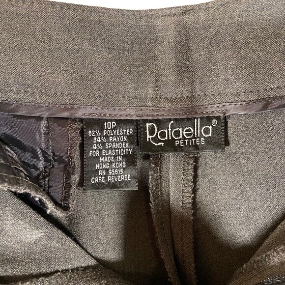 Rafaella Women's Gray Flat Front Cropped Slacks Trousers Career Petite Size‎ 10 - Picture 3 of 8